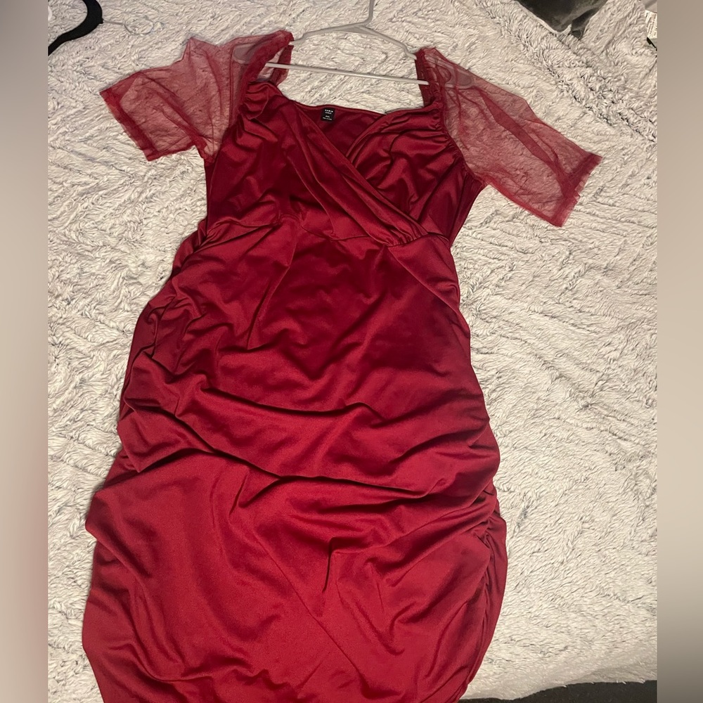 Burgundy, SHEIN curve, bodycon dress, size 4X